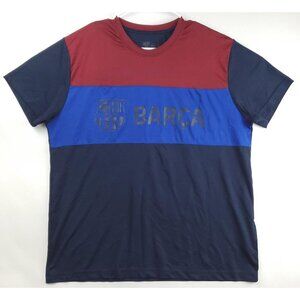 FC Barcelona Shirt Mens XL Blue Red Barca Short Sleeve Crew Neck